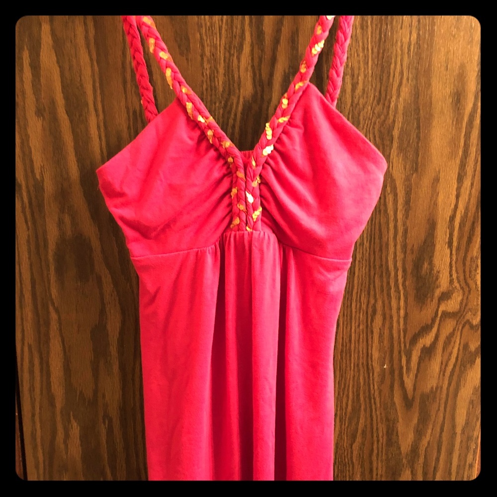 Pink lots of love mini dress sz M